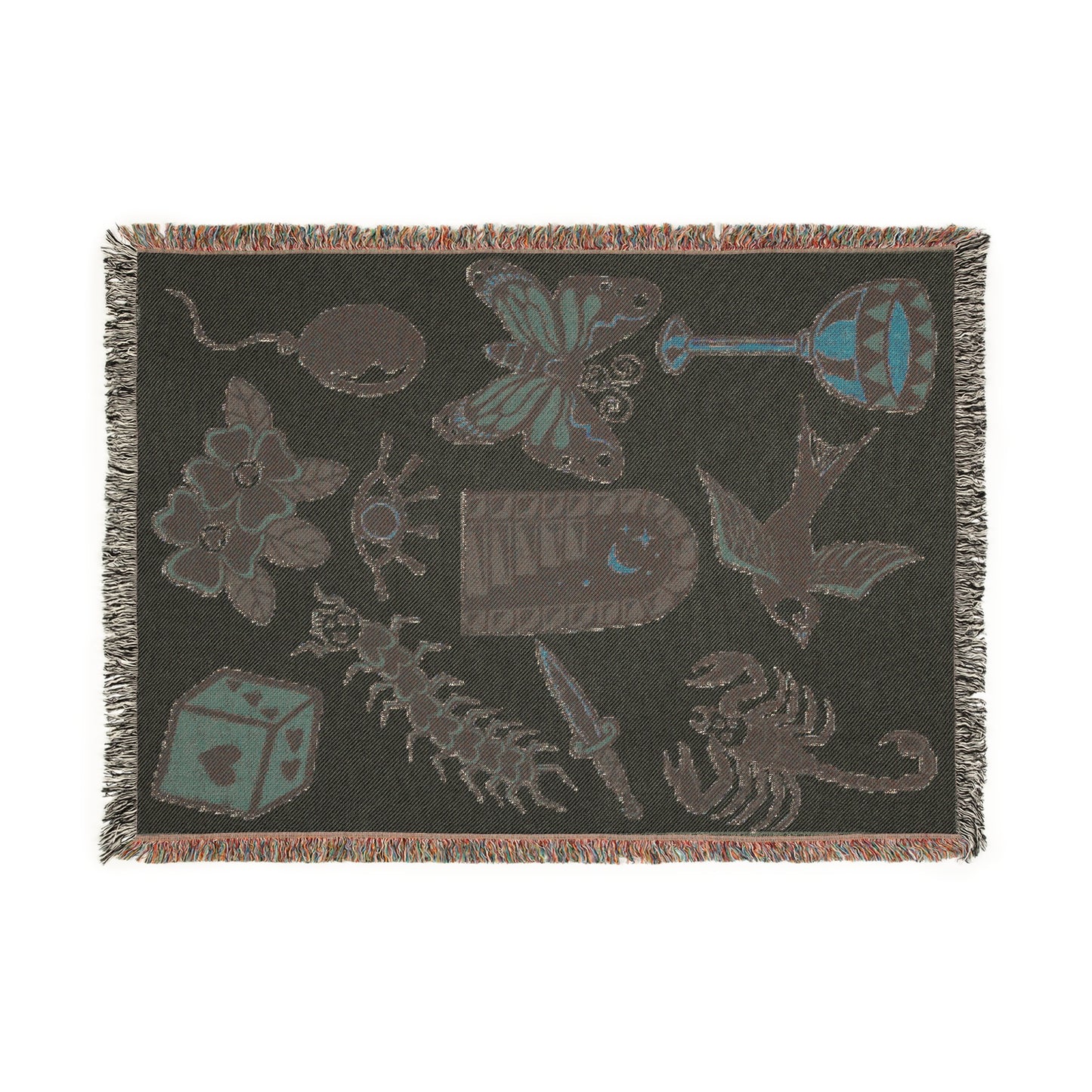 Simple Tattoo Art Woven Blanket