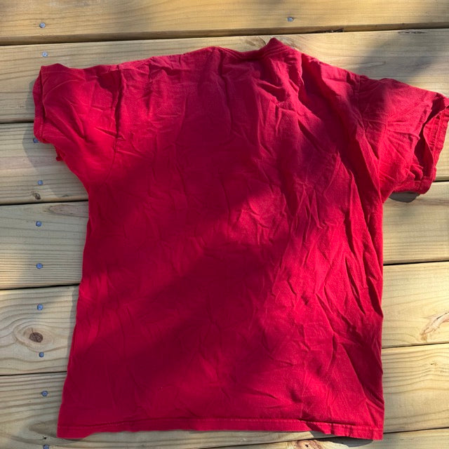 Vintage Ohio State Red T Shirt Cracked Graphic - L