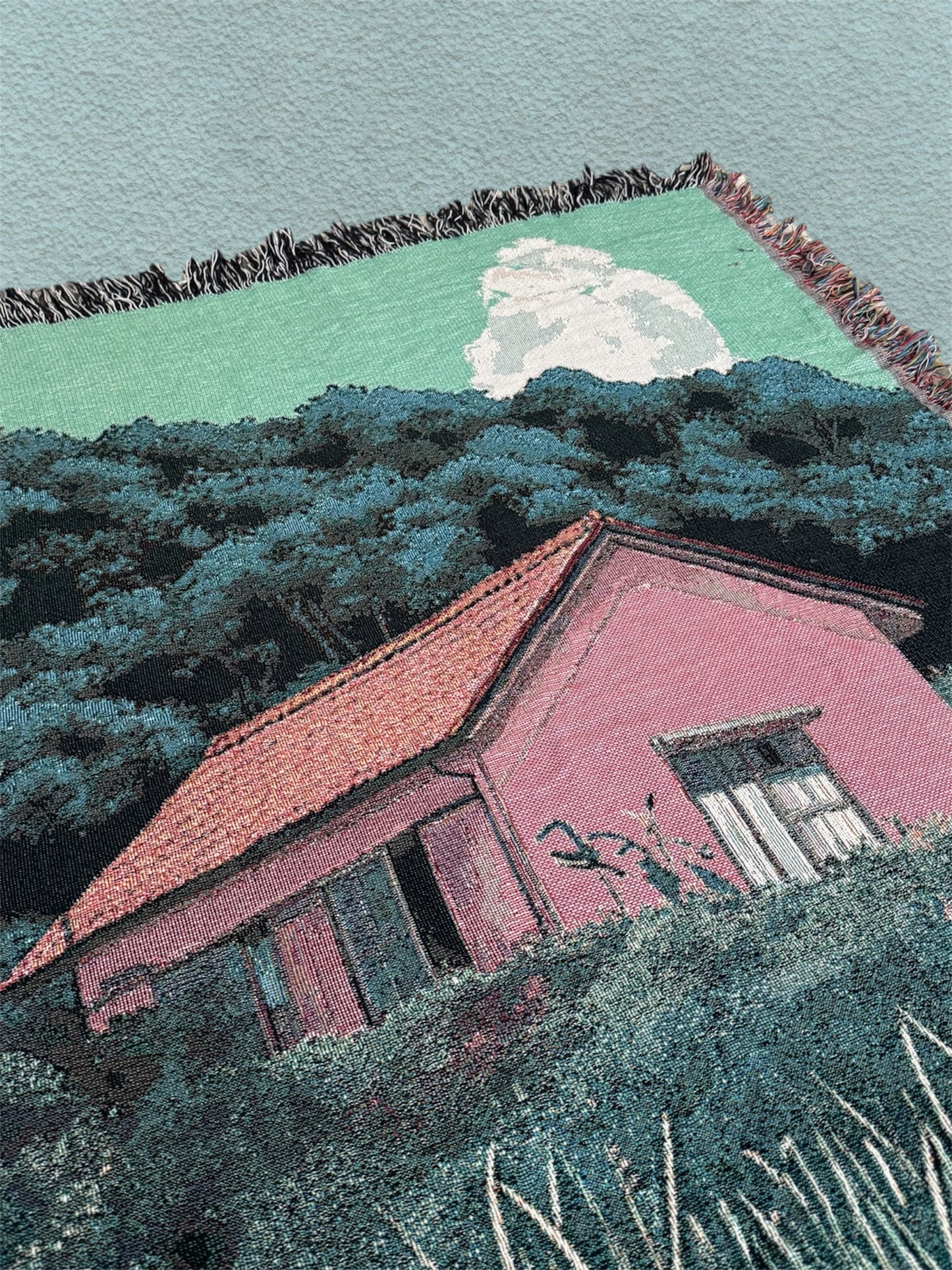 lo-fi Anime House Woven Blanket