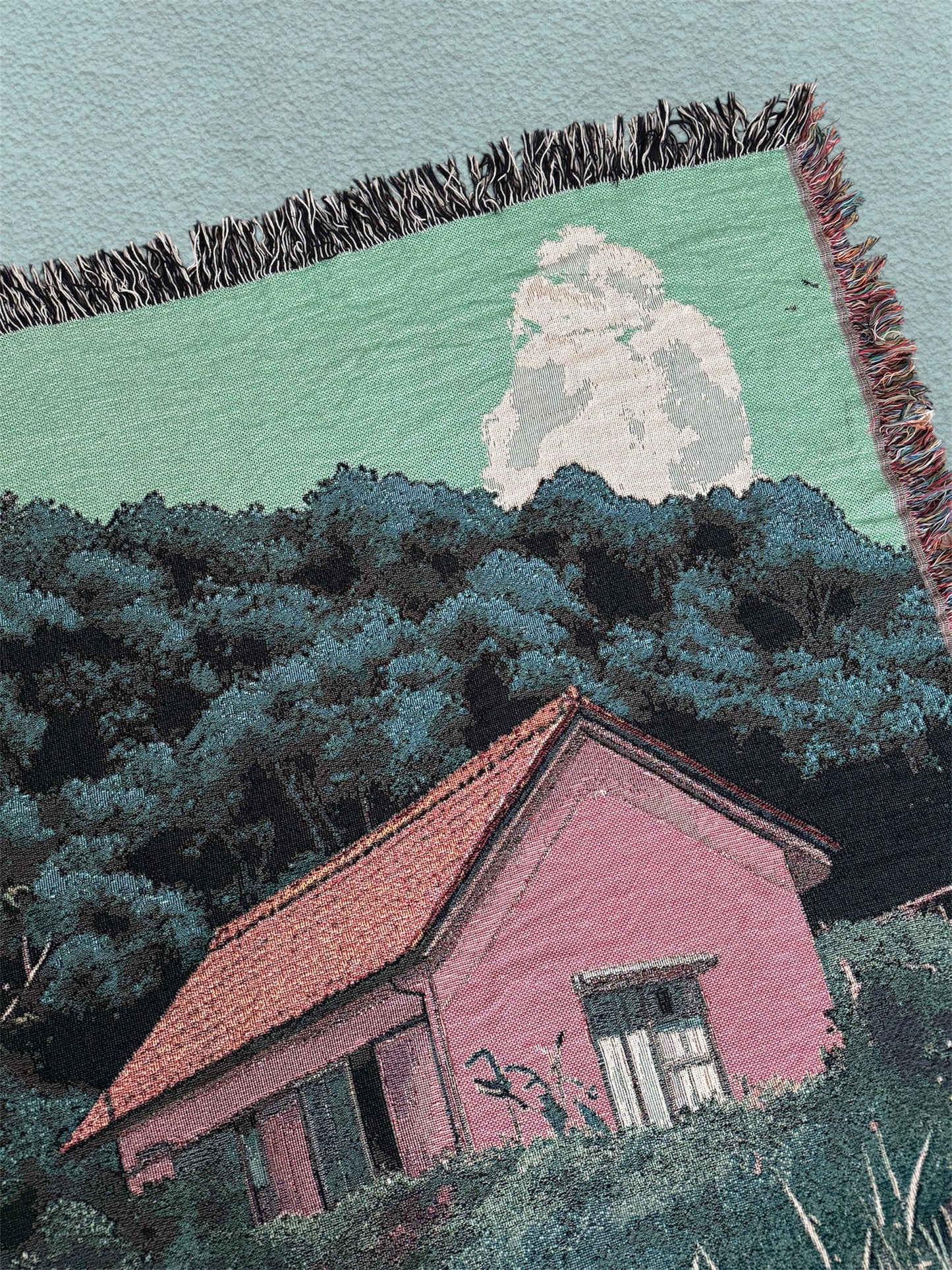lo-fi Anime House Woven Blanket