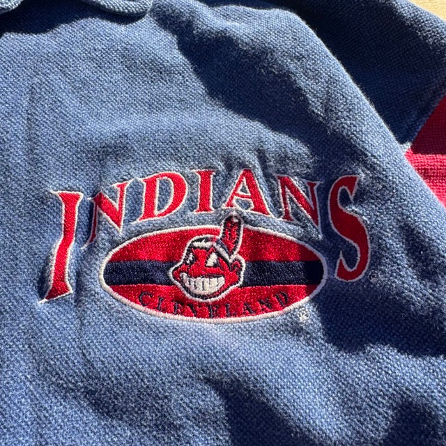 Vintage Cleveland Indians Long Sleeve Polo "Chief Wahoo" - L