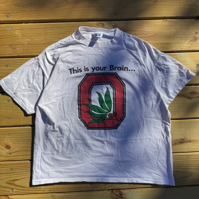 Vintage Ohio State This is Your Brain On Drugs Single Stitch T Shirt - XL