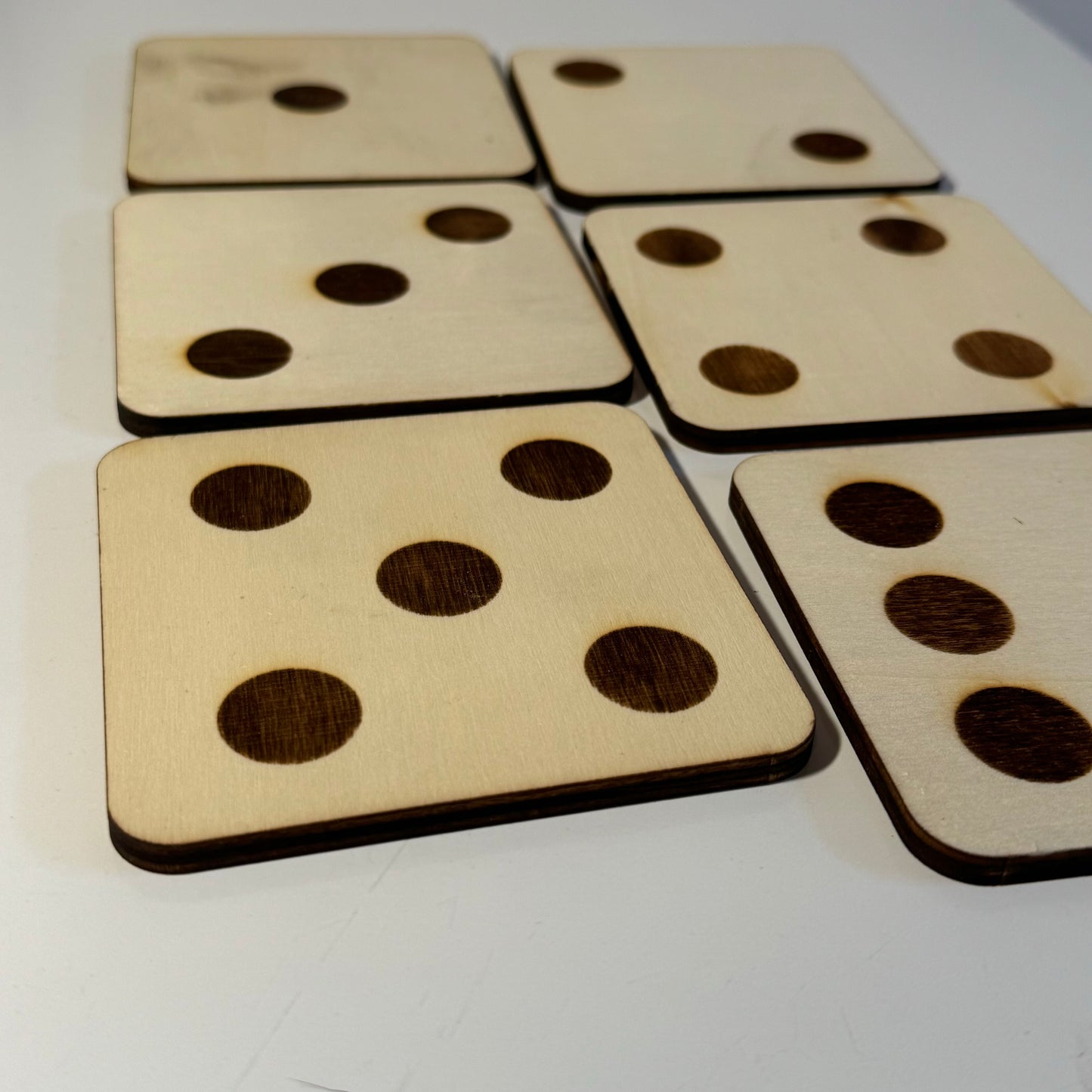 Wood Dice Coaster Set