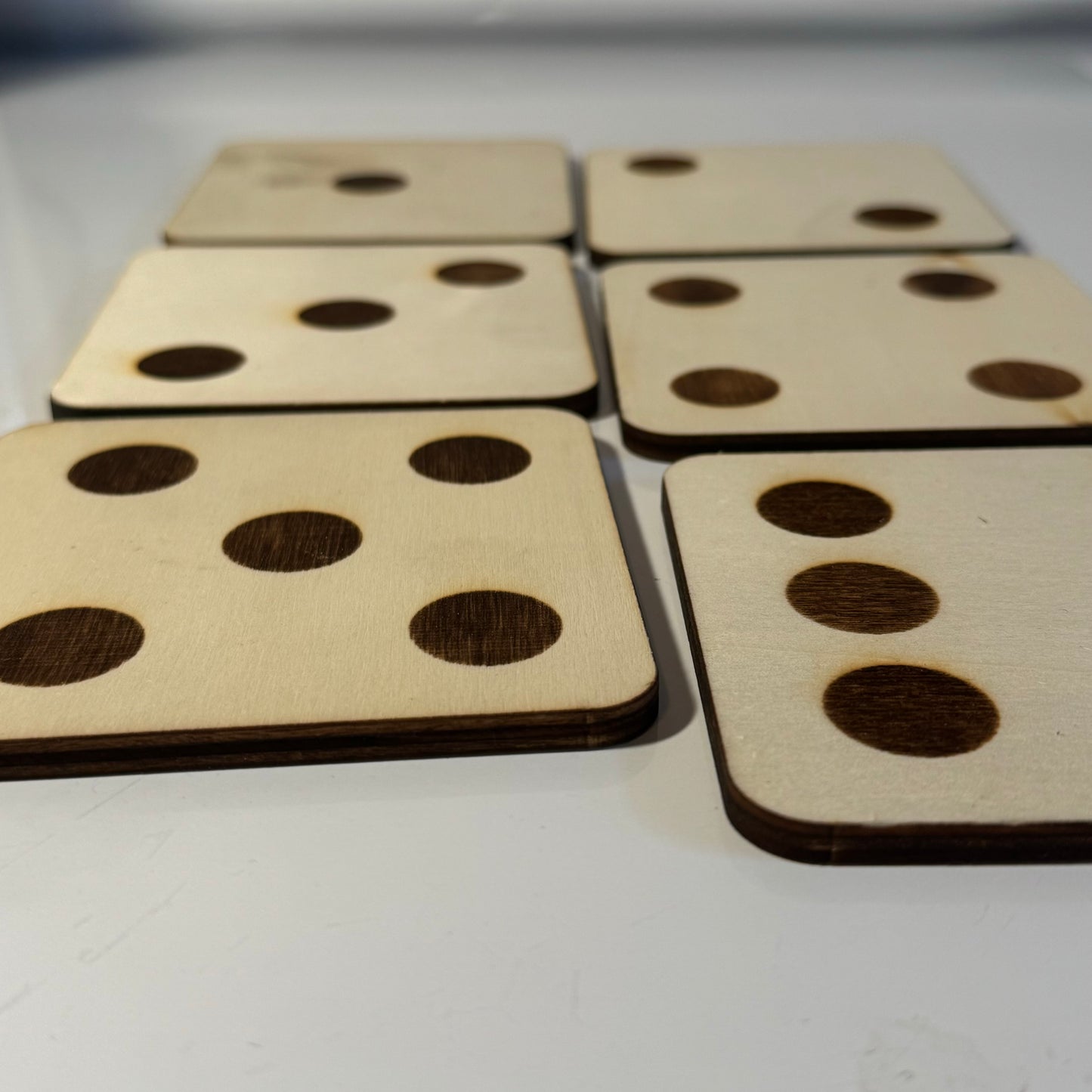 Wood Dice Coaster Set