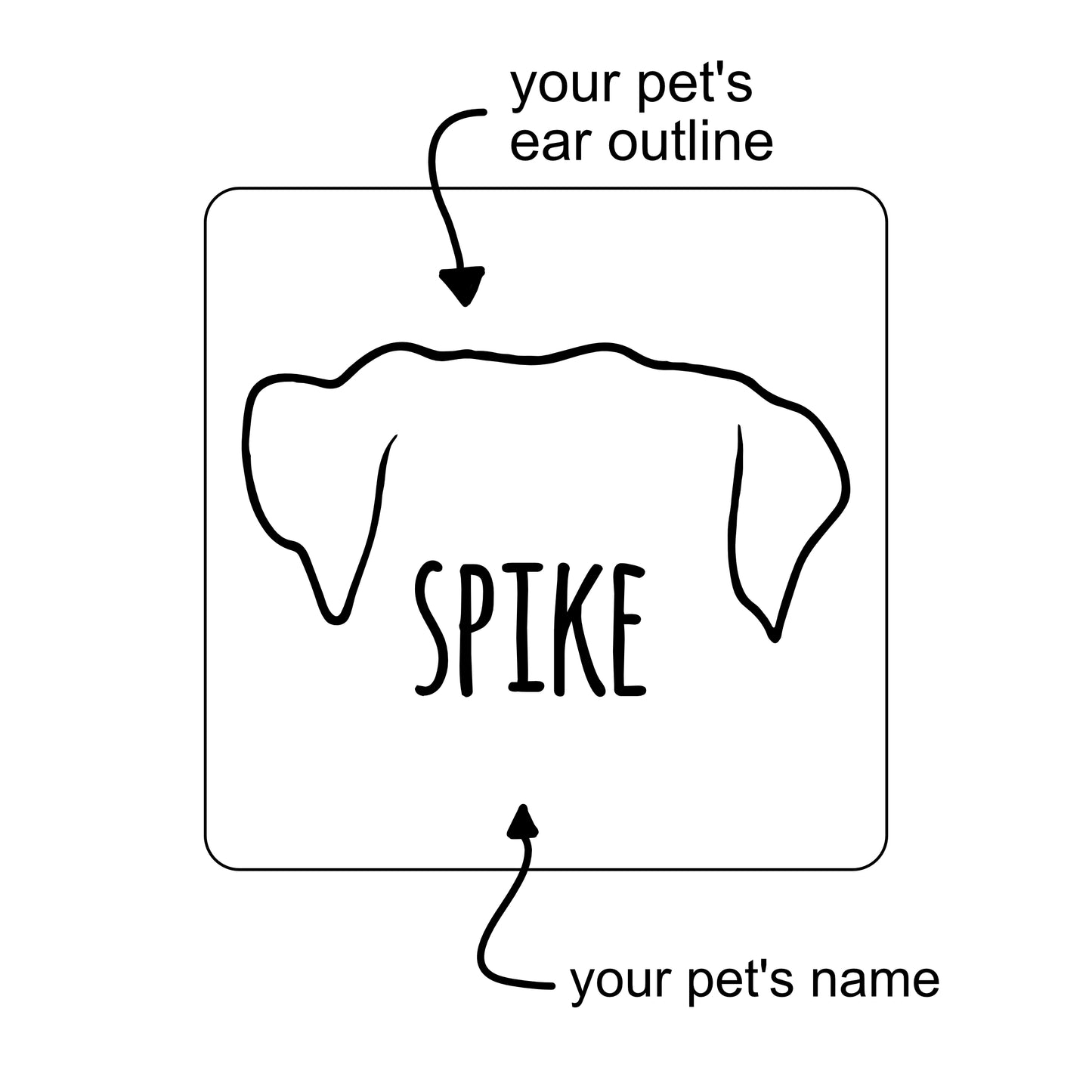 Personalized Pet Ear Fridge Magnet